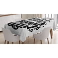 thumbnail image 1 of Inspirational Tablecloth, Hipster Style Typography Make Things Happen Phrase with Doodle Motifs, Rectangular Table Cover for Dining Room Kitchen, 60 X 90 Inches, Black and White, by Ambesonne, 1 of 3