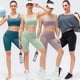 thumbnail image 3 of TFixol Conjunto de pantalones cortos de yoga para mujer, cintura ancha acolchada, entrenamiento, pilates, 3 of 8