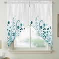 thumbnail image 2 of Teal Spring Floral Swag Curtains for Kitchen/Bedroom/Living Room, Watercolor Flowers Elegant Pastoral Scalloped Curtains 63 Inch Long, Window Swag Topper Curtains Valances 2 Panels Set 36"x63", 2 of 8
