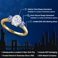 thumbnail image 2 of Gem Stone King 18K Yellow Gold Plated Silver Blue Tanzanite Ring Set with Moissanite (2.10 Cttw), 2 of 7