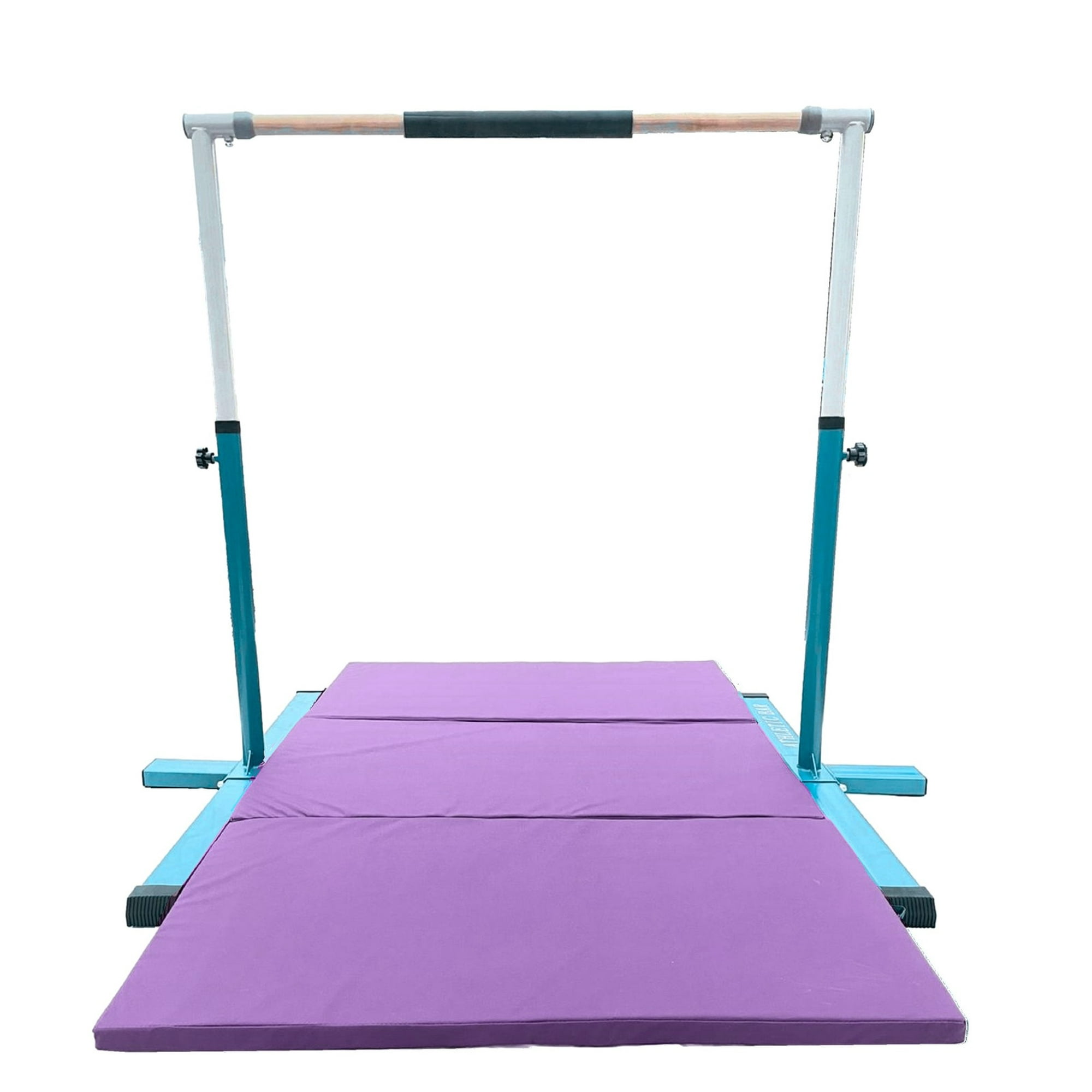 Gympros Gymnastics Bar Kip Bar For Kids And 6 x4 Tumble Mat 2 In 1 Set With Cushioned Handrail Expandable Height 3 5 Ft Horizontal Bar Premium Juni