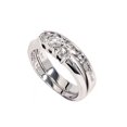 thumbnail image 2 of 1ct Diamond Engagement Wedding Ring Set 3-Stone Channel Set Round Cut Solitaire, 2 of 3