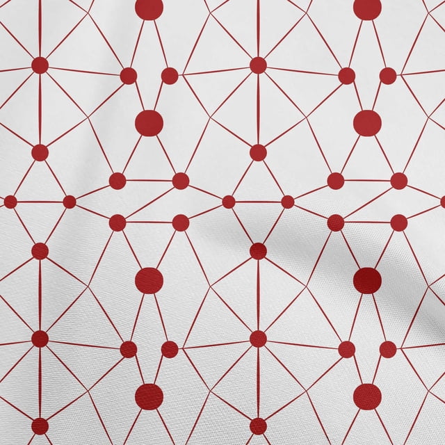 oneOone Rayon Maroon Fabric Geometric Sewing Material Print Fabric By The Yard 56 Inch Wide