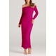 thumbnail image 4 of Vestido Maxi Ajustado PRETTYGARDEN con Hombros Descubiertos Rosa M, 4 of 8