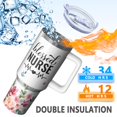 thumbnail image 3 of ‎Large 40oz Tumbler Designed for Nurses, Stainless Steel Vacuum Insulation, Comes with Handle, A Supportive Gift for Nurse, Great for Graduation or Birthday, 3 of 5