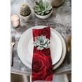 thumbnail image 2 of Red Roses Cloth Napkins Set of 4 Reusable Dinner Napkins, Valentine's Day Flowers Floral Vintage Cocktail Napkin Washable Table Napkins for Wedding/Holiday Party/Baby Shower 20"x20", 2 of 7