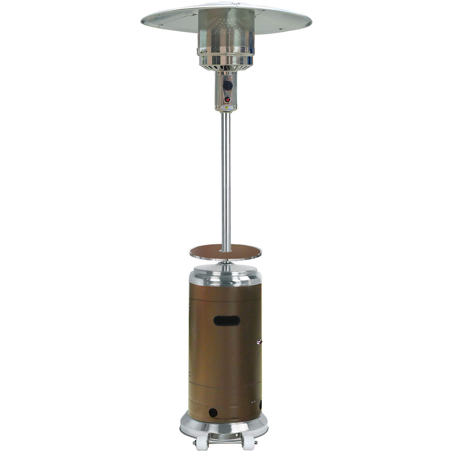 Hanover 7-Ft. 48,000 BTU Steel Umbrella Propane Patio Heater in Bronze, Stainless Steel with Weather-Protective Cover | Outdoor Heating for Patio, Backyard, Deck, Porch | Caster Wheels | HAN002BRSS-CV - image 5 of 9
