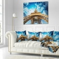 thumbnail image 2 of Designart Beautiful view of Paris Paris Eiffel Towerin Paris - Cityscape Throw Pillow - 18x18, 2 of 4