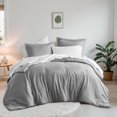 thumbnail image 1 of Regency Heights 7-Piece King Bed in a Bag Set, Reversible Comforter with Sheet Set and Shams, Grey, Solid Color, 1 of 12