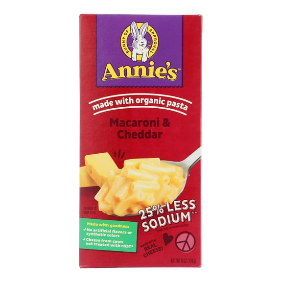 Annie's Homegrown Low Sodium Macaroni and Cheese - Case of 12 - 6 oz.