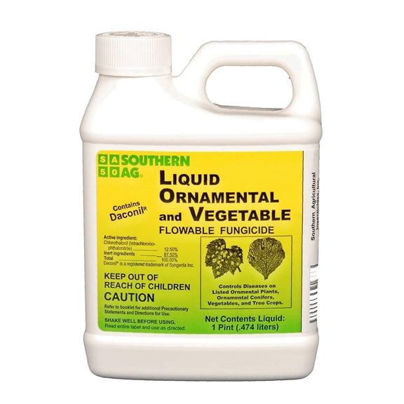 Liquid Ornamental & Vegetable Flowable Fungicide with Daconil - Broad-Spectrum Plant Disease Control - 16 fl oz Bottle by Southern Ag