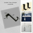 thumbnail image 4 of Stainless Steel Over the Cabinet Door Hooks, Space Saver Organizer for Bathroom and Kitchen, Modern Design Towel and Accessory Hooks - 2 Pack Black, 4 of 7