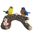thumbnail image 1 of Solar Light Animal Statue Welcome Sign Resin Crafts Lawn Ornaments for Yard (B), 1 of 9