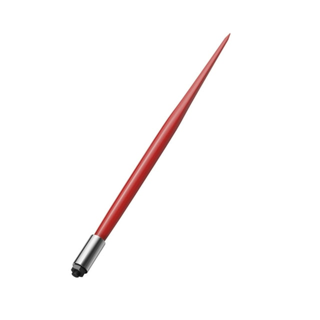BeesClover Lance à Balles, Lance à Foin Robuste de 49 Pouces à Fixation Rapide pour Balles de Foin Carrées, Pointe à Foin Enduite de Poudre Rouge Capacité de 4500 Lb avec Écrou Hexagonal et Manchon, pour Seaux Tracteurs Chargeurs