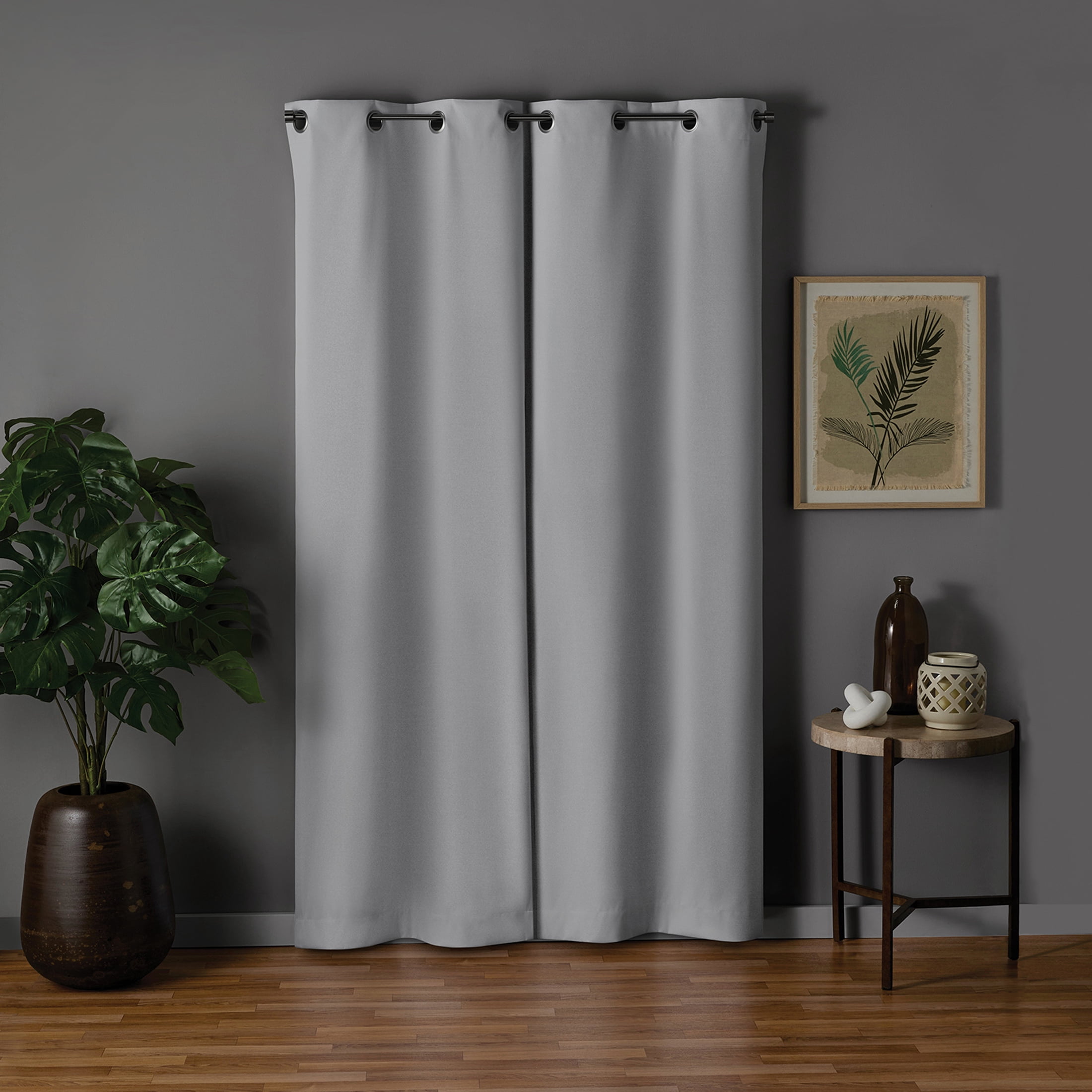 Mainstays White Solid Blackout Grommet Curtain Panel Pair, Set of 2, 30" W x 84" L
