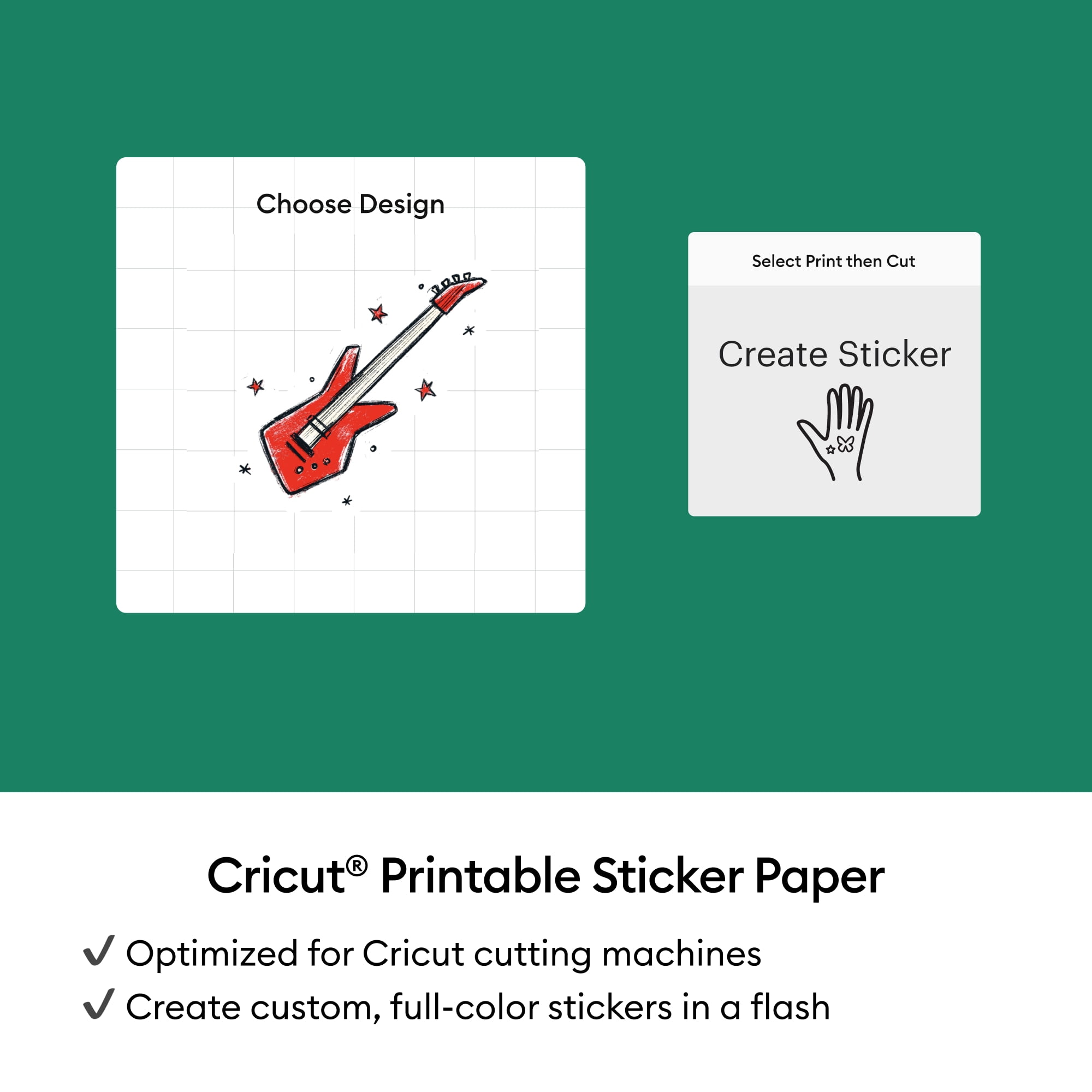 Cricut Waterproof Holographic Sticker Set- White (8)