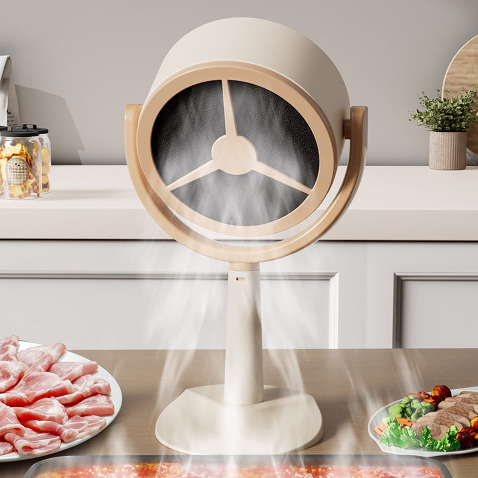 GROFRY Portable Range Hood with Stable Base Strong Suction Adjustable Angle Low Noise Powerful Kitchen Exhaust Fan with 3 Speed