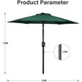 thumbnail image 2 of Simple Deluxe Parasol de Patio Extérieur 7,5 Pieds avec Inclinaison/balayage à Bouton-Poussoir, Protection UV Imperméable pour Jardin Terrasse Arrière-Cour Piscine, Vert, 2 of 7