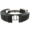 thumbnail image 5 of Outdoor Spa Surround Frame, Patio Rattan Spa Sofa Set with Storage Spaces, Mini Sofa and Comfortable Cushion for Patio,Backyard, Grey, 5 of 7