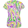 thumbnail image 2 of Mardi Gras Zebra Stripes Costume All Over Womens T Shirt Multi MD, 2 of 2