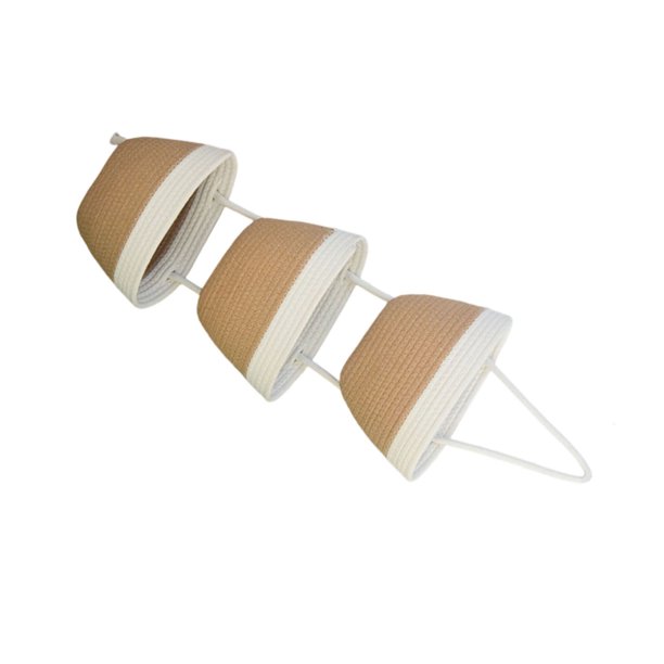 Cesta Colgante De 3 Niveles, Macramé De Cuerda De Algodón Suave Desmontable Montada En La Pared Sobre La Puerta, Cesta Colgante Para Sala De Estar, Dormitorio, Cocina