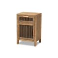 thumbnail image 1 of Baxton Studio LD19A008-Medium Oak-NS Clement Rustic Transitional Medium Oak Finished 1-Door & 1-Drawer Wood Spindle Nightstand, 1 of 9