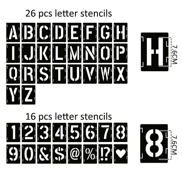 Letter Stencils Symbol Numbers Craft Stencils, 42 Pcs Reusable Alphabet Templates, Stencil Kit for Painting on Wood, Wall, Chalkboard, DIY Art Projects - 3in - Walmart.com letter-stencils-symbol-numbers-craft-stencils-42-pcs-reusable-alphabet-templates-stencil-kit-for-painting-on-wood-wall-chalkboard-diy-art-projects-3in-walmart-com