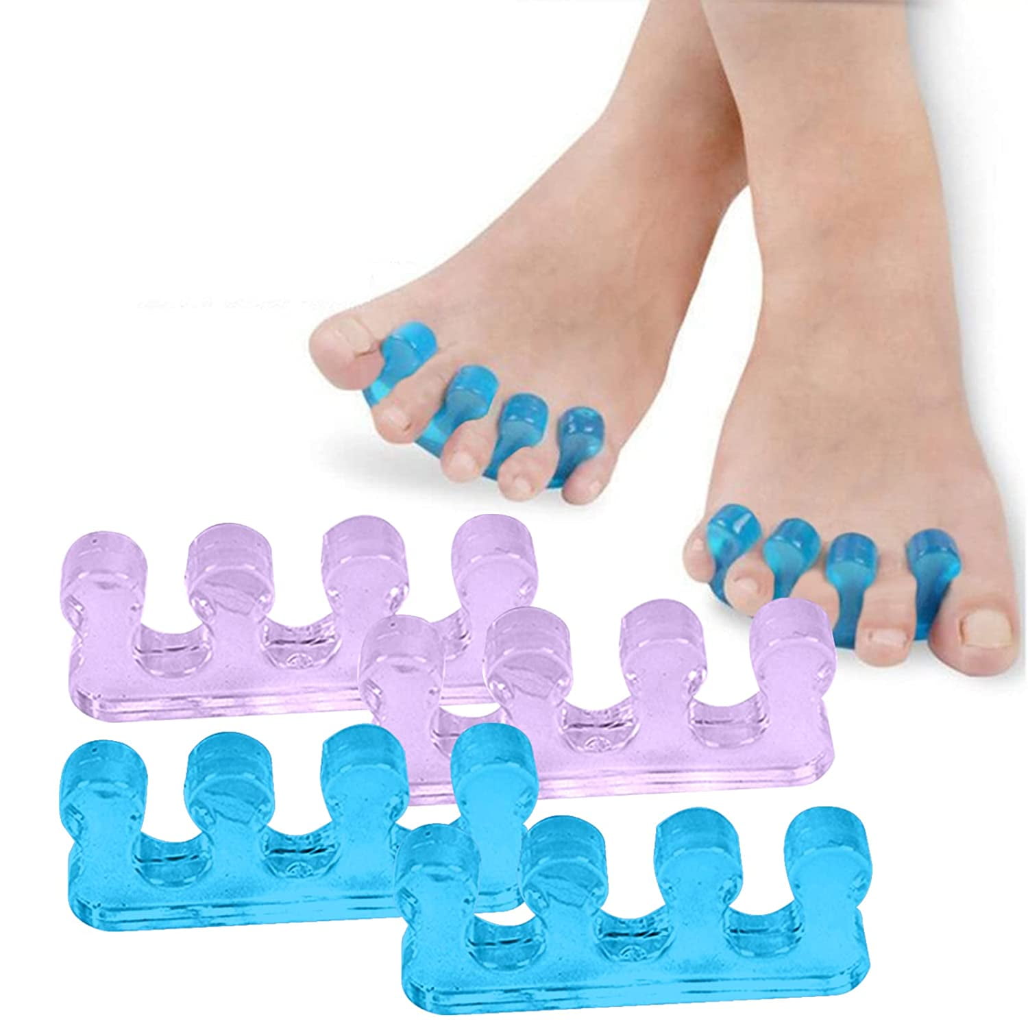 2 pairs Gel Toe Separators for Separation Toenails Overlapping Toes