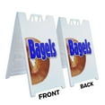 thumbnail image 2 of A-frame Sidewalk Bagels 1 24" x 36" Double Sided A-Frame Sidewalk Sign, Includes 2 Installed Vinyl Decals | Foldable Portable White Signicade Sandwich Board Signs, 2 of 5