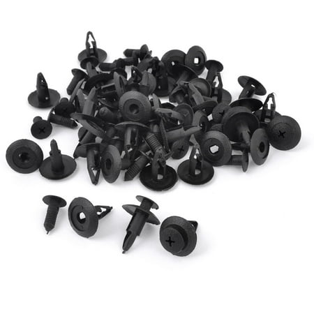 

Unique Bargains 50 Pcs Auto Part Black Plastic Push Screw Clips for Door Fender Trunk