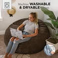 thumbnail image 5 of CordaRoy's Chenille Convertible Full Size Bean Bag Chair, Espresso, 5 of 14