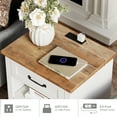 thumbnail image 5 of White Nightstand with Charging Station for Bedroom, Wood End Table for Living Room Kids room, 5 of 7