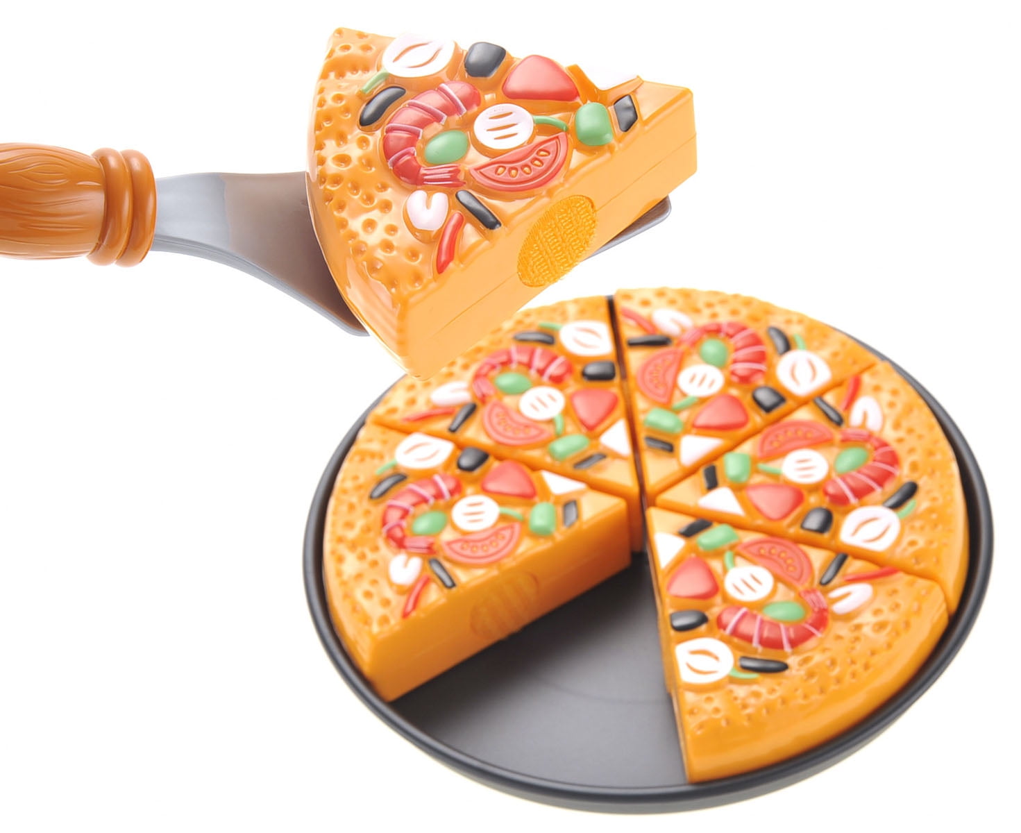 PlayWorld Kitchen Connection Play Food Pizza Playset With Watermelon, Ice Cream And Utensils
