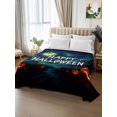thumbnail image 3 of Twin Flat Sheet Only Halloween Haunted Castle Soft Microfiber Cooling Bedding Sheets Ghost Crow Pumpkin Flat Bed Sheet for Hotel,Home Decor, 3 of 9