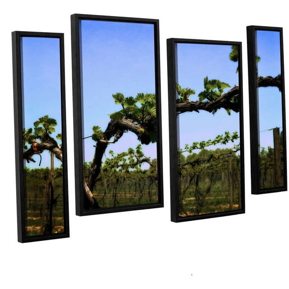 ArtWall Kevin Calkins "Spring Vineyard" 4-Piece Floater Framed Canvas Staggered Set