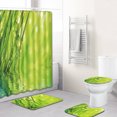 thumbnail image 1 of Juego de 4 cortinas de ducha con diseño artístico de gotas de agua, hojas y naturaleza, con alfombrillas antideslizantes, tapa de inodoro y alfombrilla de baño, juego de decoración para, 1 of 5
