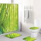thumbnail image 1 of Juego de 4 cortinas de ducha con diseño artístico de gotas de agua, hojas y naturaleza, con alfombrillas antideslizantes, tapa de inodoro y alfombrilla de baño, juego de decoración para baño de 70 x, 1 of 5