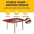 thumbnail image 4 of Red Christmas Table Cloths for 5 Foot Rectangle Tables, Xmas Snowman Tree Snowflakes Birch Branches Patio Waterproof Elastic Fitted Tablecloths, Washable Rectangular Table Cover for Camping, 4 of 8