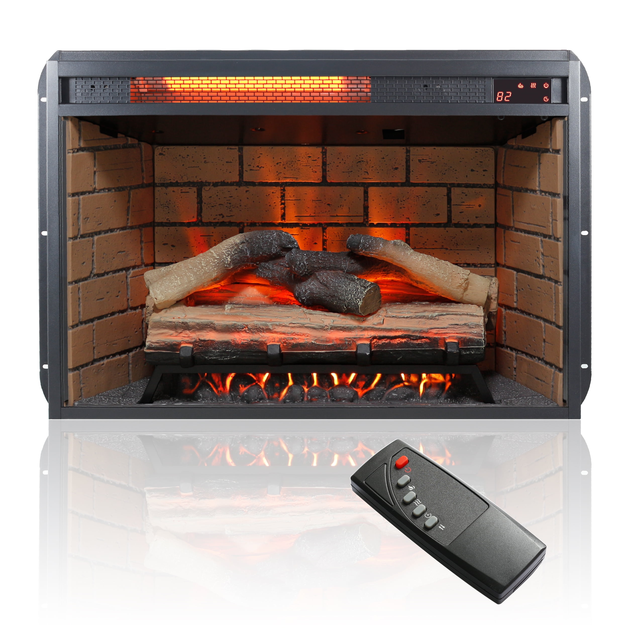 Holaki 60 Inch Electric Fireplace Entertainment Center With Door Sensor-Jasmine White Color
