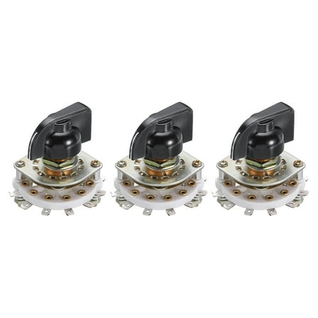 1P7T Rotary Switch 1 Pole 7 Position Band Selector 1 Deck for Radio Home Machine 3 Pcs