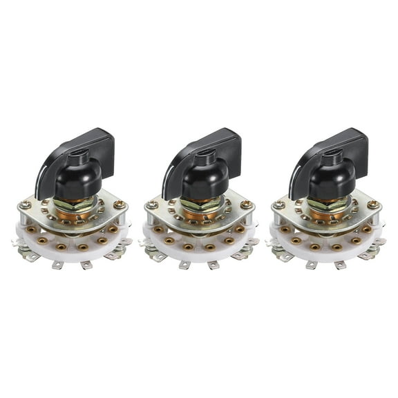 1P7T Rotary Switch 1 Pole 7 Position Band Selector 1 Deck for Radio Home Machine 3 Pcs