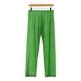 thumbnail image 4 of YLSDY Men's Mesh See Through Pajama Breathable Long Pants Sleep Lounge Nightwear Homewear Bottoms Casual Loose Yoga Pants Green 8, 4 of 7