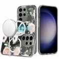 thumbnail image 2 of For Samsung Galaxy S24+ /S24 Plus Hybrid Flower Design Stylish Fashion Thick Hard MagSafe Compatible Shockproof Cover ,Xpm Phone Case [ White Roses ], 2 of 9