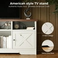 thumbnail image 5 of Casaottima TV Stand for 65 Inch TV, Farmhouse Entertainment Center with Power Outlet & LED Light and Storage Cabinets, Console Table and Media Furniture for Living Room Bedroom, White, 5 of 15