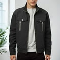 thumbnail image 4 of Casual Jackets for Men 2025 Long Sleeve Breathable Lightweight Stand Collar Zip Up Jacket with Pockets Outerwear Coat, 4 of 6