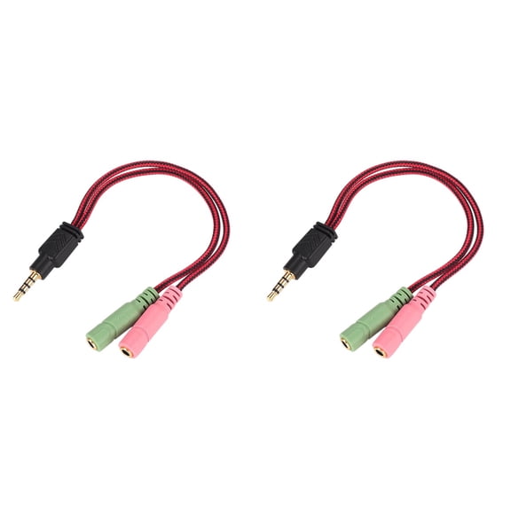 4 In Splitter Cable for Headset Headphone and Microphone Jack Audio 2 1 Earphone