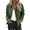 Green, variant on CharmCyan Women's Cropped Trench Coat Classic Collar Oversize Casual Jackets With Checkered Army Green L