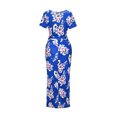 thumbnail image 3 of DPTALR Robe d'Été Vintage à Imprimé Floral pour Femmes Enceintes, Longueur Complète, Manches Courtes, Col en V, 3 of 5