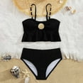 thumbnail image 4 of Splozh Girls Two Piece Swimsuit Tween Girls Swimsuits Two Piece Bikini Sets with Chest Pad Bathing Suit Black,4-5 Years, 4 of 9