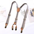 thumbnail image 1 of Tirantes anchos resistentes en forma de Y para hombres con 4 clips de metal correas elásticas ajustables, 1 of 3